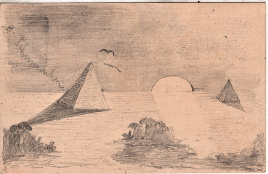 Cartolina antica Venezia saluti da Venezia retro disegnato e firmato