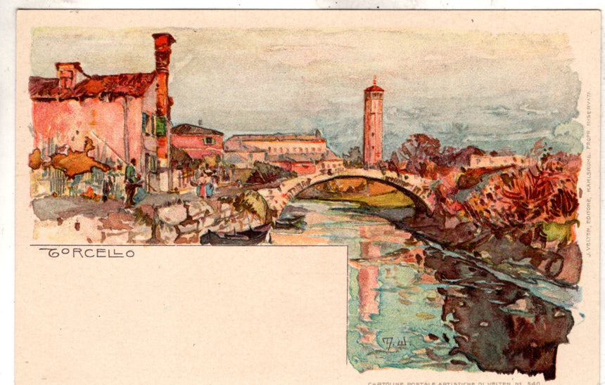 Cartolina antica Venezia il Torcello dis.Wielandt