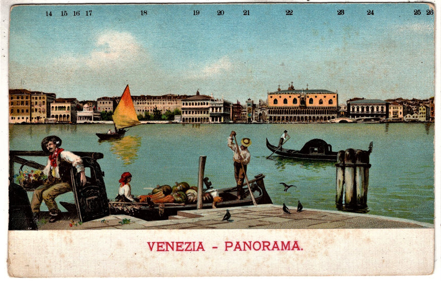 Cartolina antica Venezia panorama