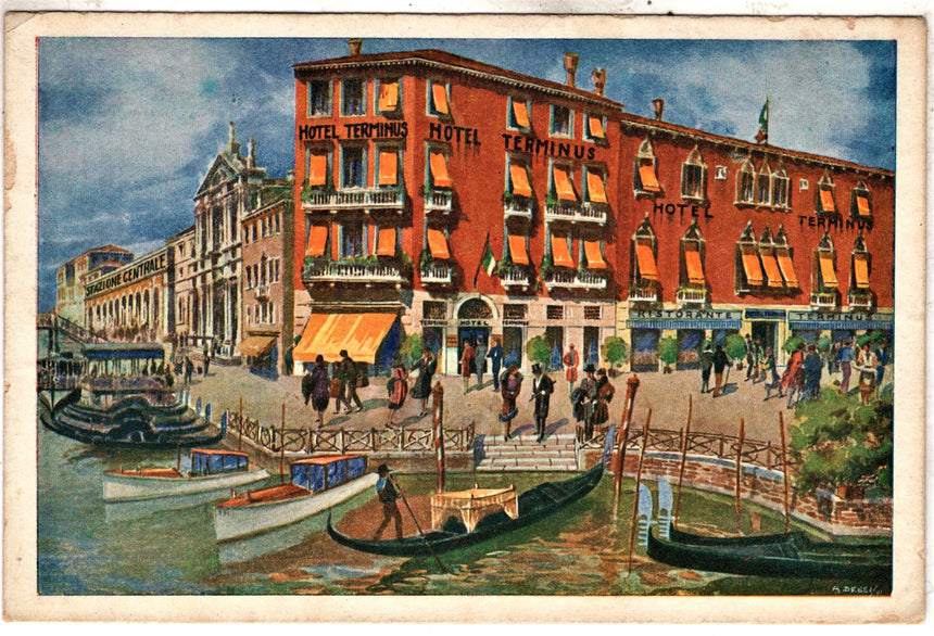 Cartolina antica Venezia Hotel Terminus Venise