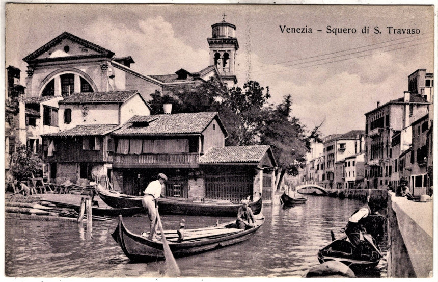 Cartolina antica Venezia Squero San Trovaso