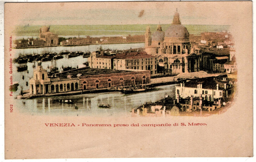 Cartolina antica Venezia panorama dal campanile San Marco