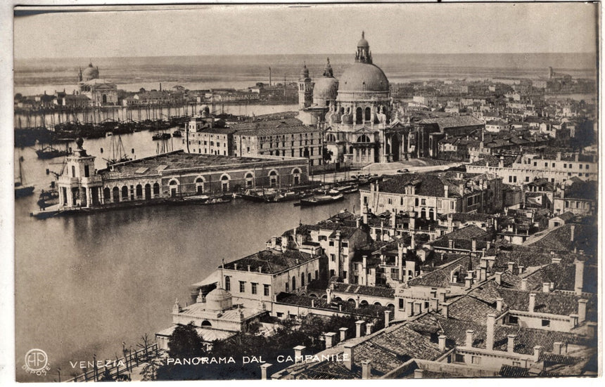 Cartolina antica Venezia panorama dal campanile San Marco fotografia