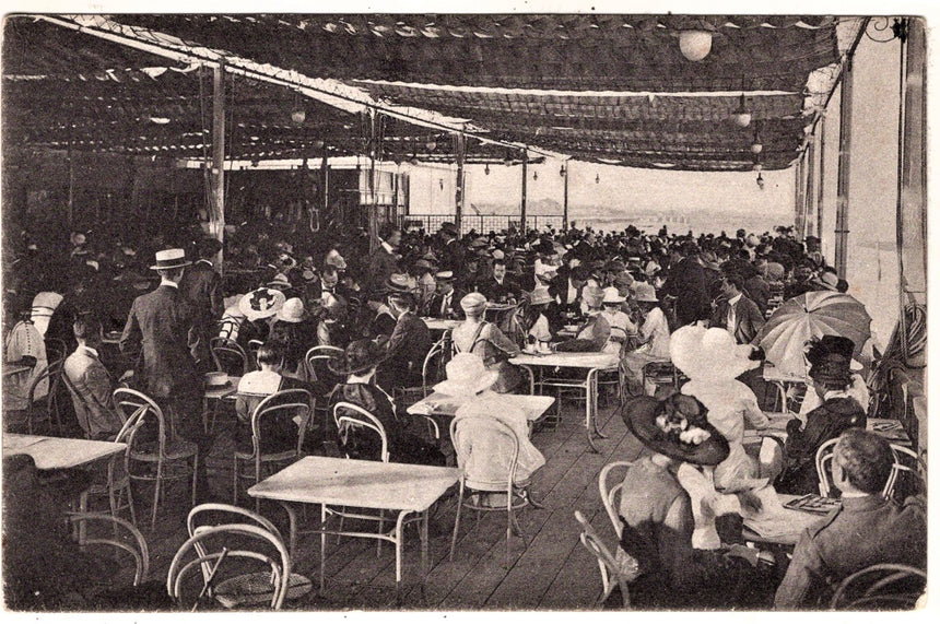 Cartolina antica Venezia Lido terrazza stabilimento Bagni