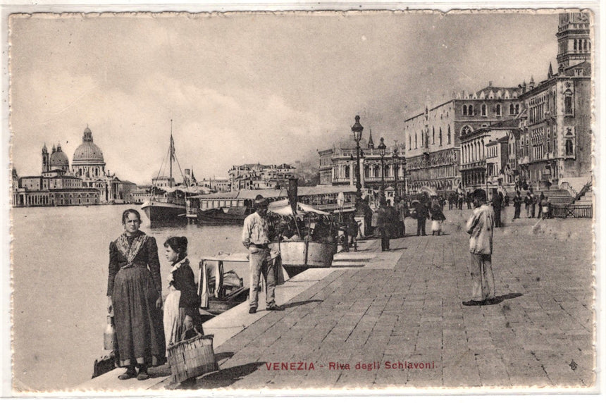 Cartolina antica Venezia riva degli Schiavoni