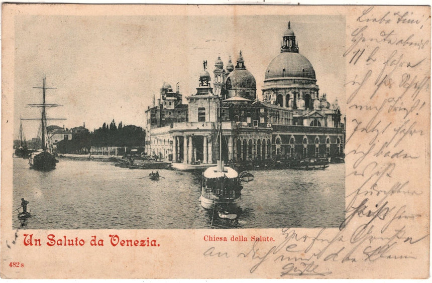 Cartolina antica Venezia Un Saluto da Venezia chiesa della Salute