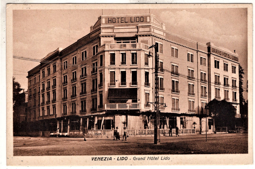 Cartolina antica Venezia Lido Grand Hotel Lido