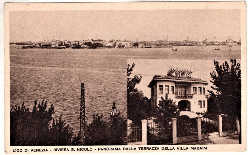 Cartolina antica Venezia Lido villa Mabapa riviera San Nicolò