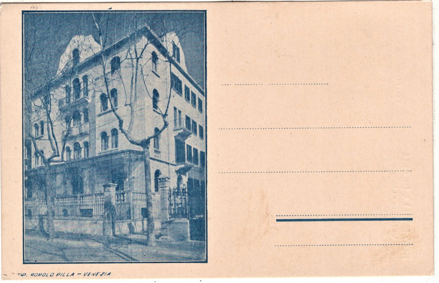 Cartolina antica Venezia Lido Hotel Villa Urania viale E.Dandolo prop.R.Pilla