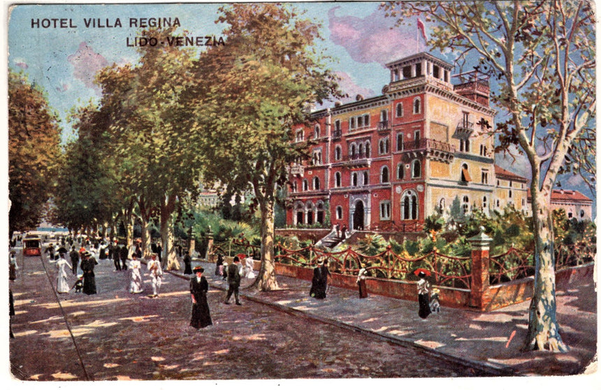 Cartolina antica Venezia Lido Hotel Villa Regina