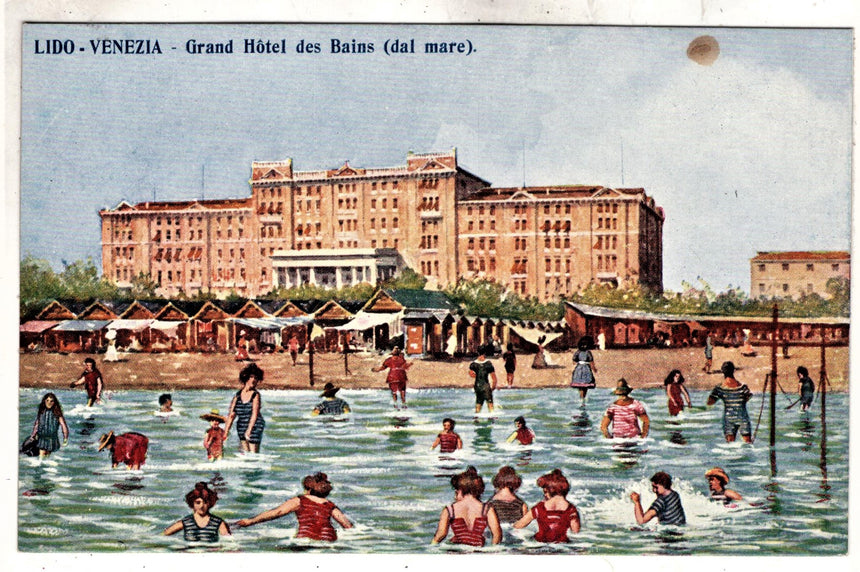 Cartolina antica Venezia Lido Grand Hotel des Bains