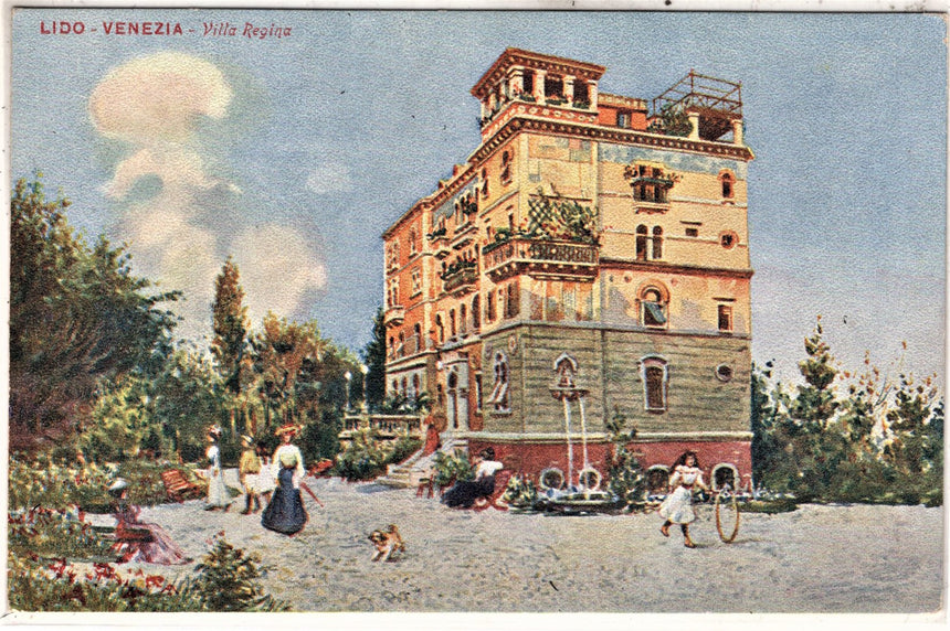 Cartolina antica Venezia Lido Villa Regina