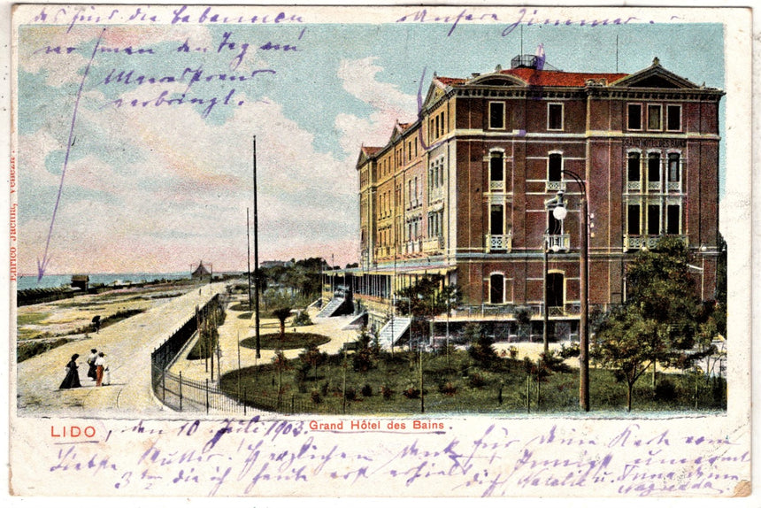 Cartolina antica Venezia Lido Grand Hotel des Bains spedita a Bozen