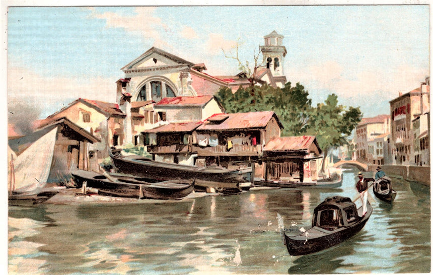 Cartolina antica Venezia Rio San Trovaso