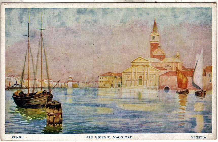 Cartolina antica Venezia San Giorgio Maggiore Venice stampata a londra