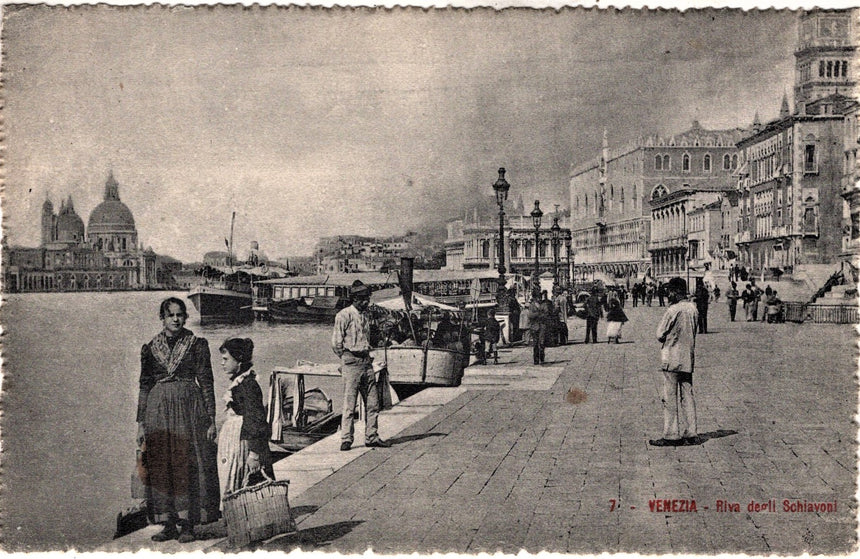 Cartolina antica Venezia riva degli Schiavoni