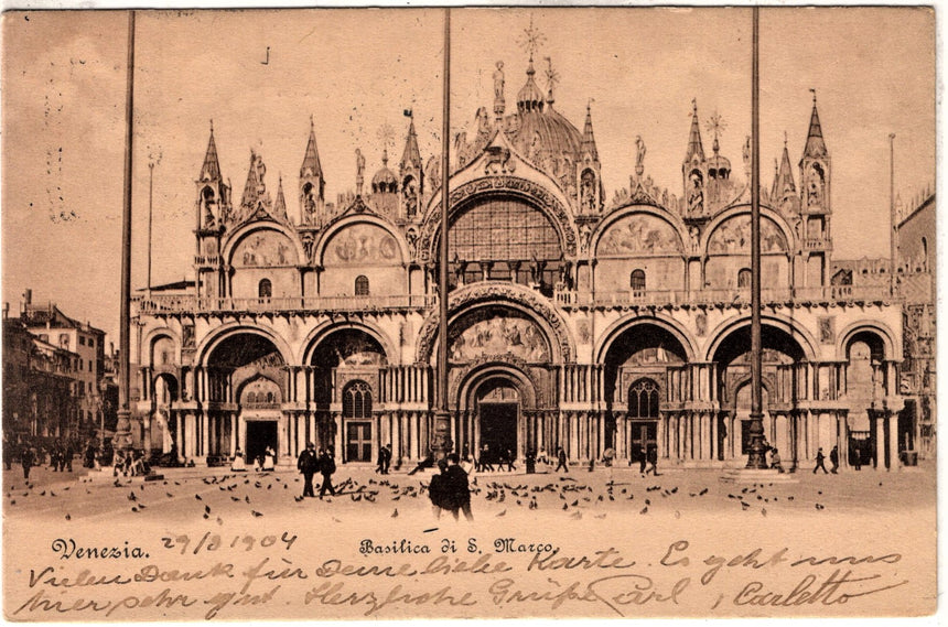 Cartolina antica Venezia Basilica di San Marco
