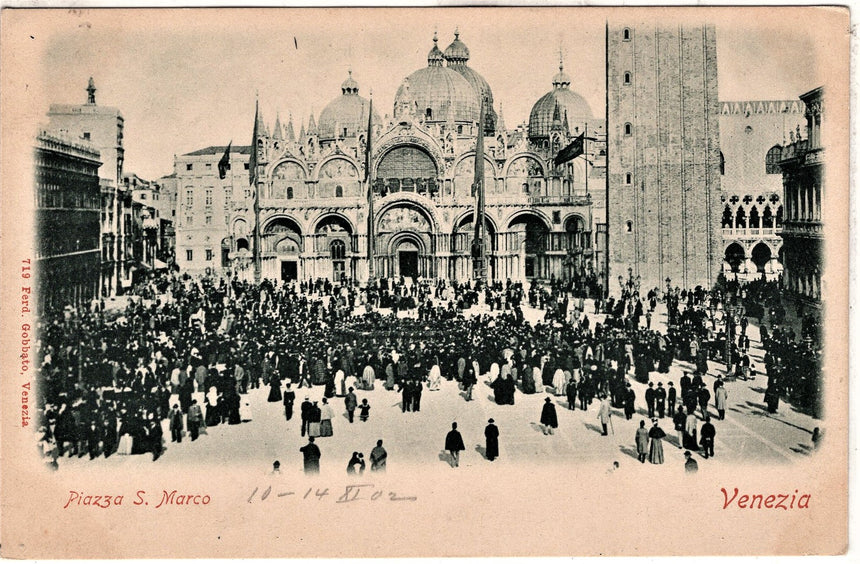 Cartolina antica Venezia piazza San Marco