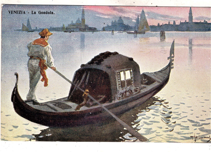 Cartolina antica Venezia la Gondola