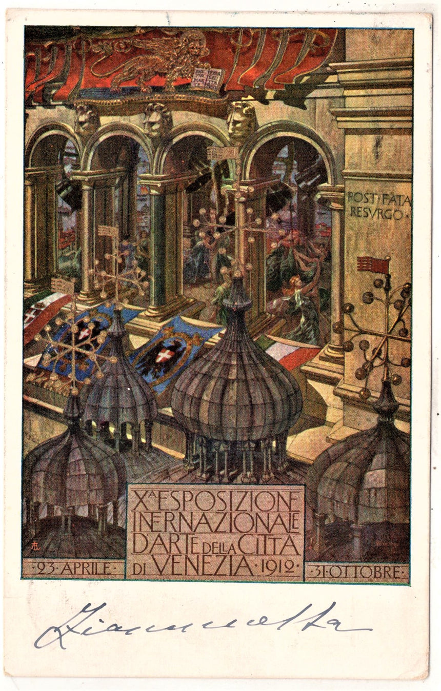 Cartolina antica Venezia X Esposizione d Arte città di Venezia 1912