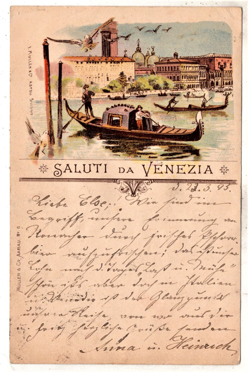 Cartolina antica Venezia Saluti da Venezia