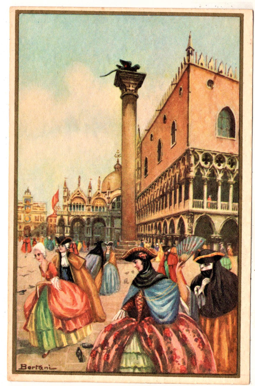 Cartolina antica Venezia Barocco veneziano pal.Ducale e piazza S. Marco