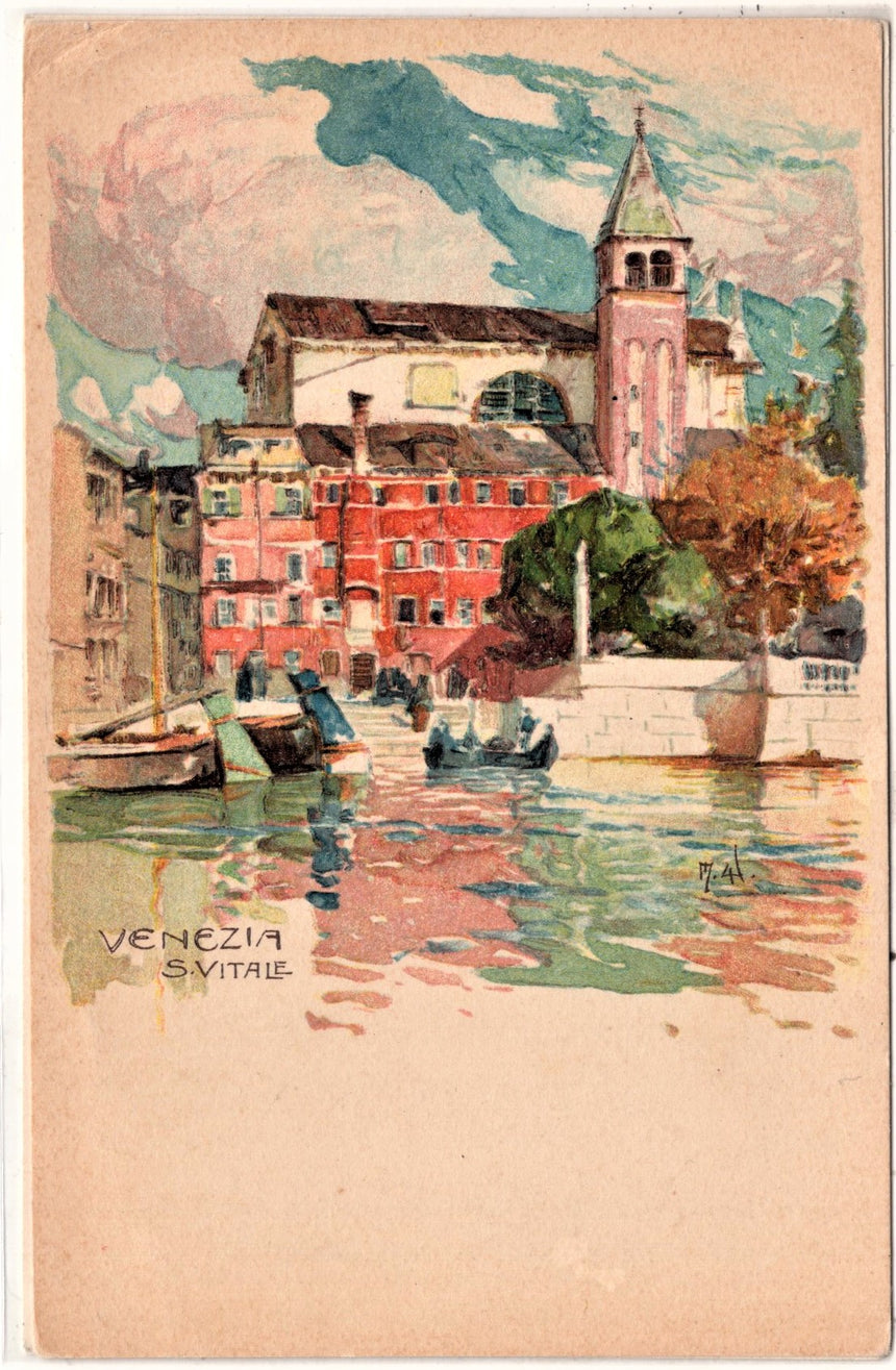 Cartolina antica Venezia San Vitale M. Wielandt