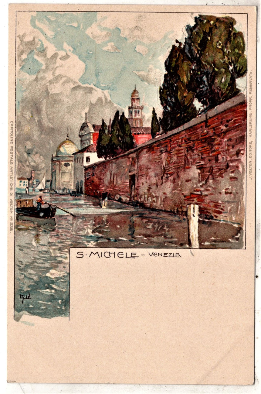 Cartolina antica Venezia San Michele M.Wielandt