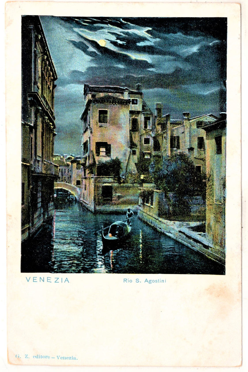 Cartolina antica Venezia Rio San Agostini