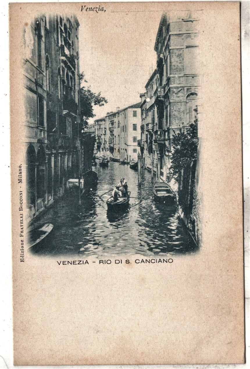 Cartolina antica Venezia Rio di san Canciano