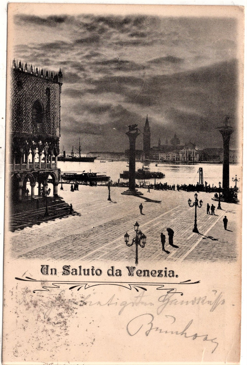 Cartolina antica Venezia un saluto da Venezia spedita a Wien