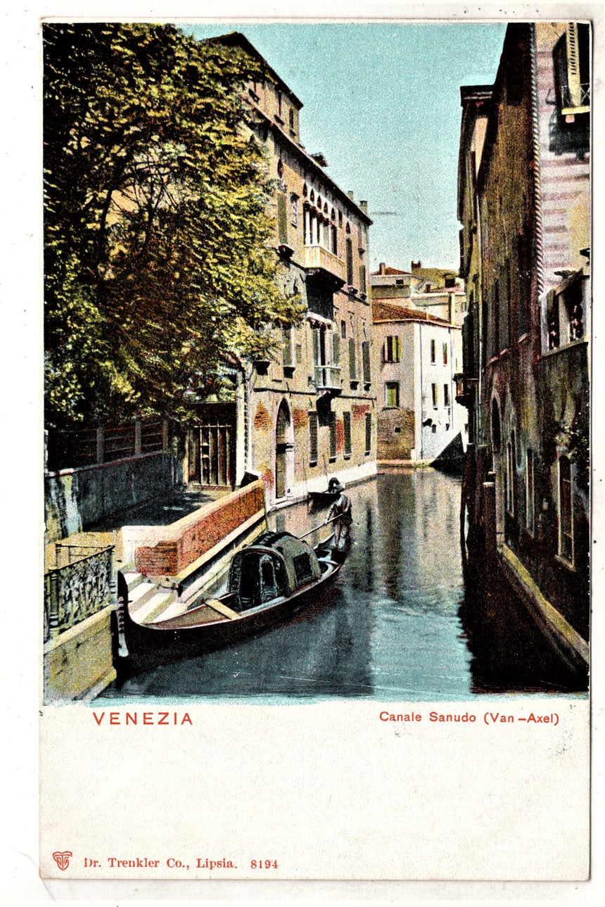 Cartolina antica Venezia canale Sanudo van Axel