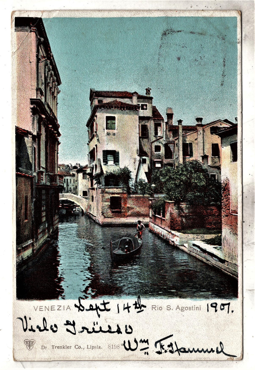 Cartolina antica Venezia Rio San Agostini