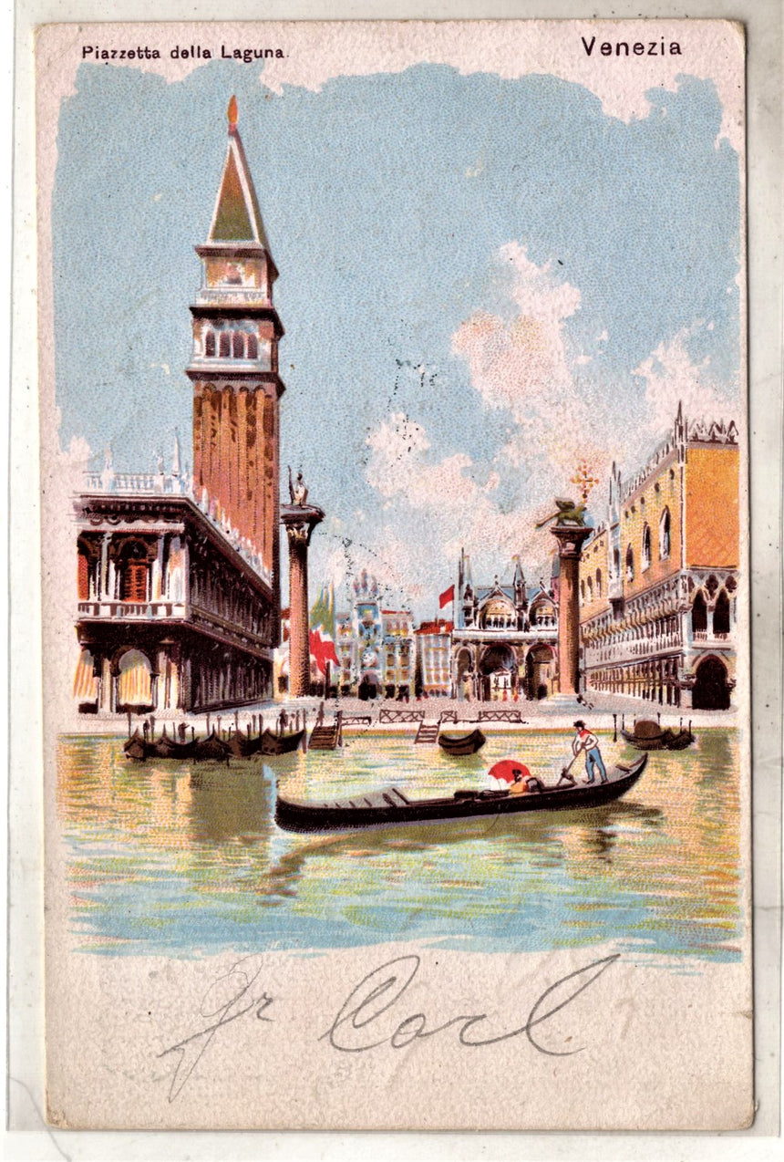 Cartolina antica Venezia Rio o canale della Latte