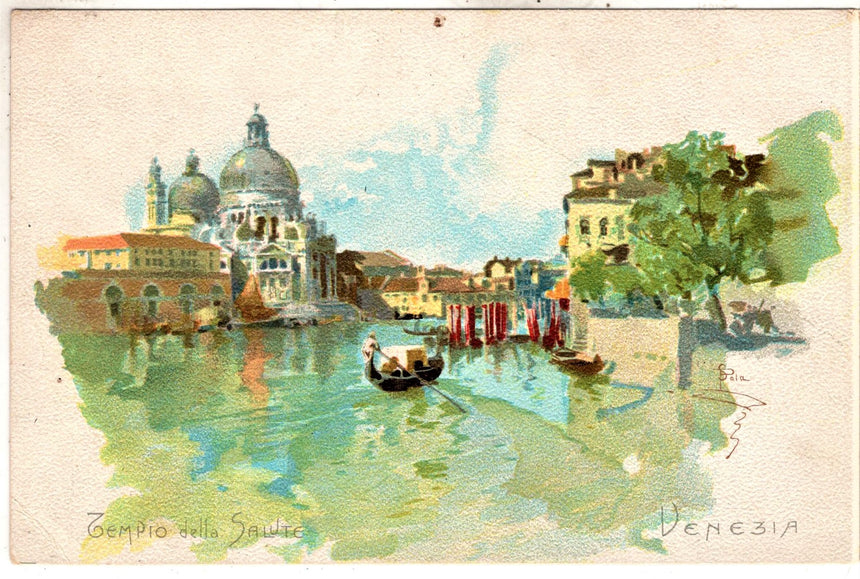 Cartolina antica Venezia Tempio della Salute