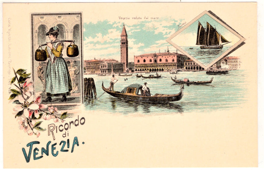 Cartolina antica Venezia Ricordo di Venezia cartolina fine 1800