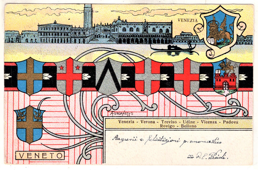Cartolina antica Cartolina Veneto Venezia dis.Furlanetto