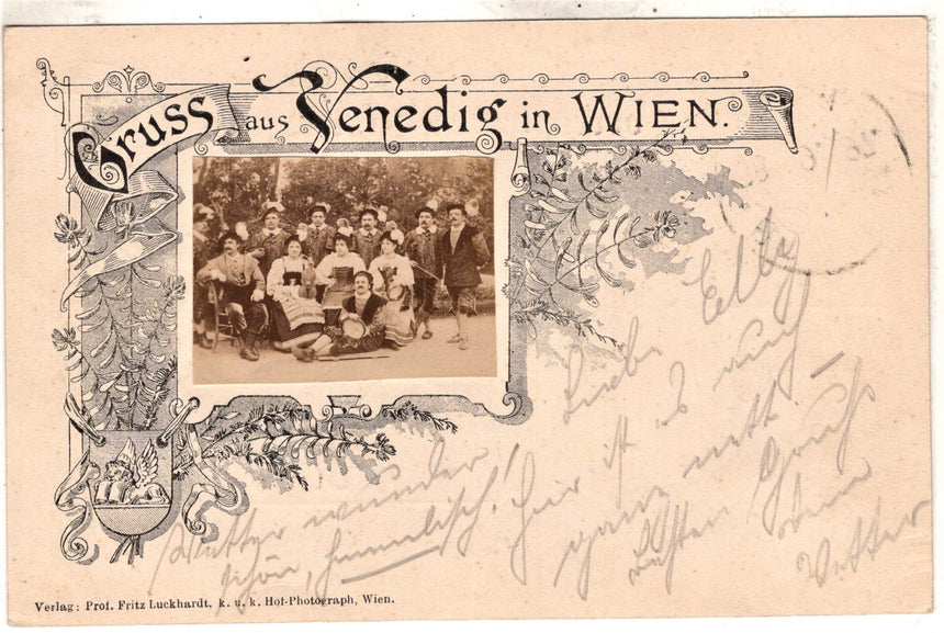 Cartolina antica Gruss aus Venedig in Wien