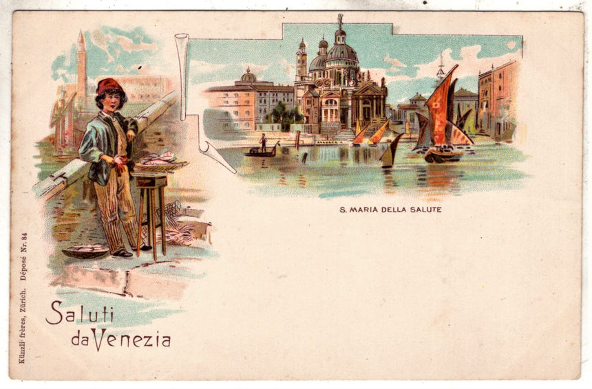 Cartolina antica Venezia saluti da Venezia