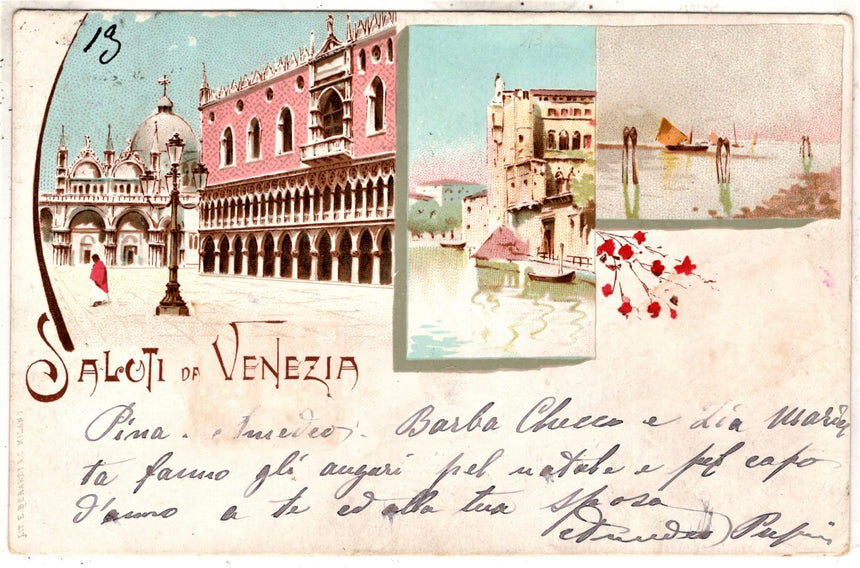 Cartolina antica Venezia Saluti da Venezia