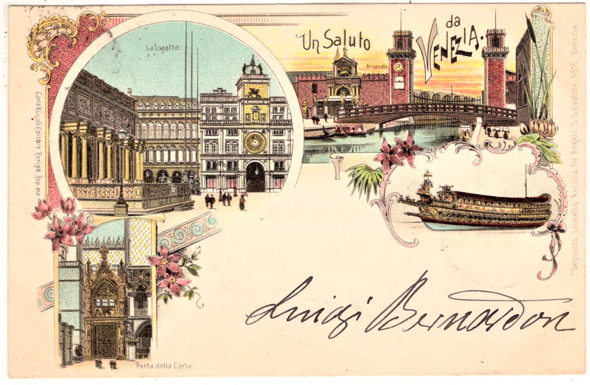 Cartolina antica Venezia un saluto da Venezia