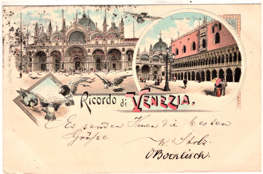 Cartolina antica Venezia Ricordo di Venezia