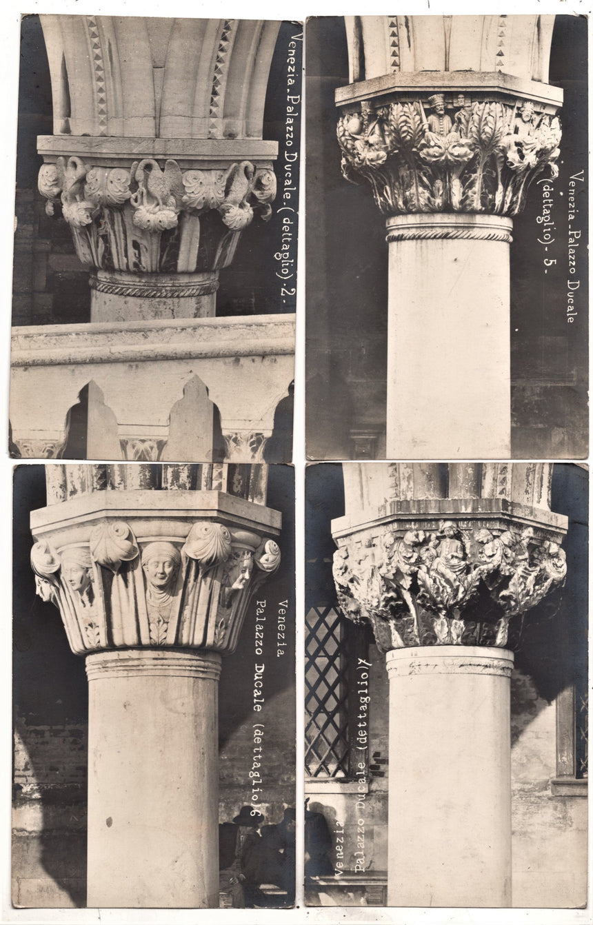 Cartolina antica Venezia 22 dettagli delle colonne del palazzo Ducale