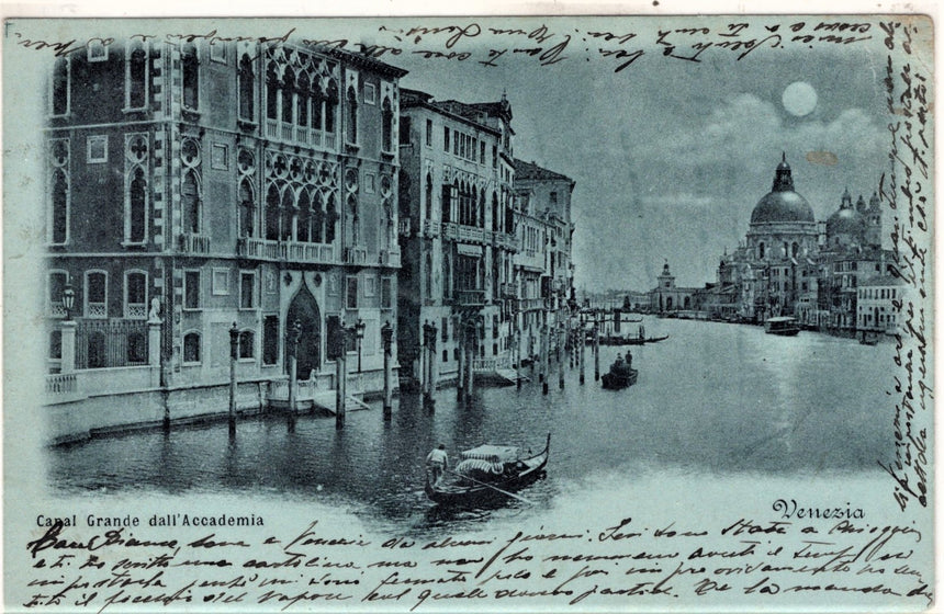 Cartolina antica Venezia Canal Grande x Mattarello Trento