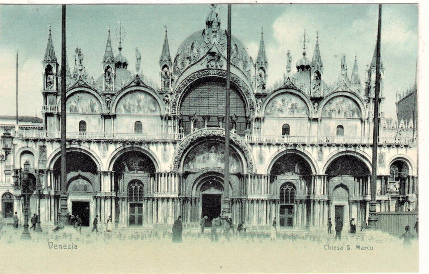 Cartolina antica Venezia Chiesa di San Marco