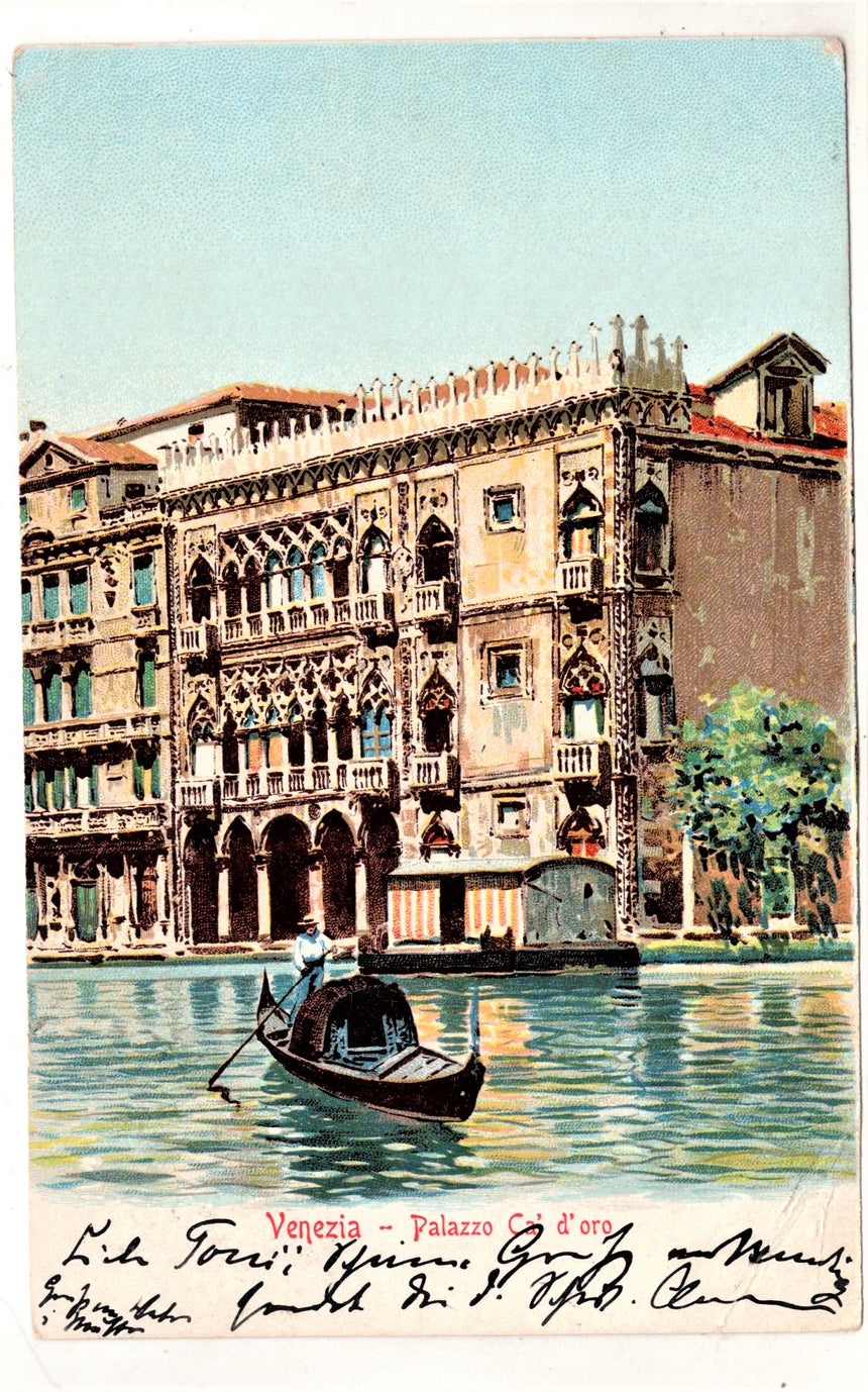 Cartolina antica Venezia palazzo Cà d Oro per Berlino