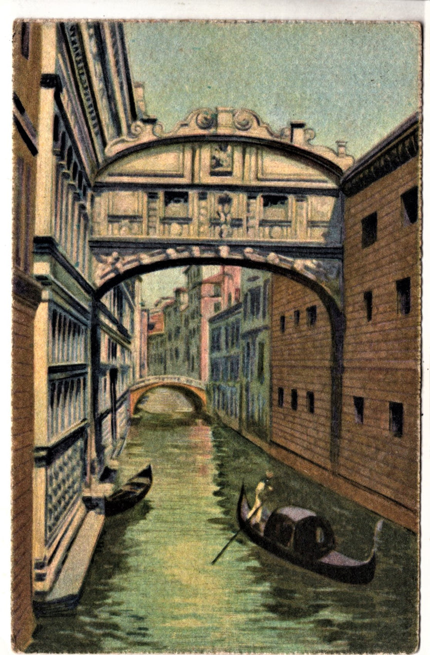 Cartolina antica Venezia Ponte dei Sospiri per Mantova