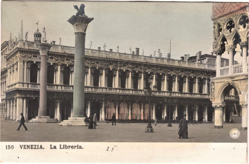 Cartolina antica Venezia la libreria fotografia N.P.G.