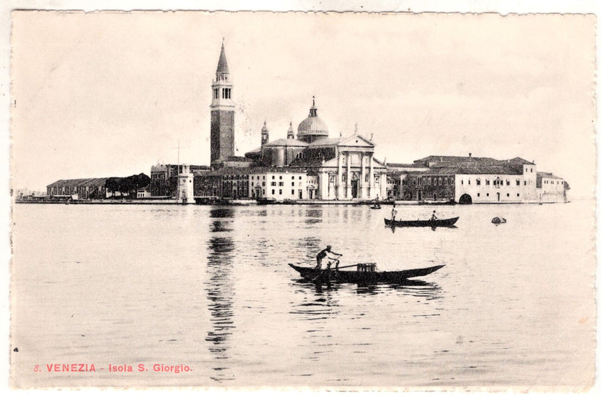 Cartolina antica Venezia isola di San Giorgio per Hamburg