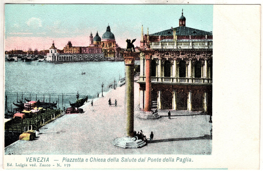 Cartolina antica Venezia Piazz. E chiesa S.Marco dal ponte della Paglia